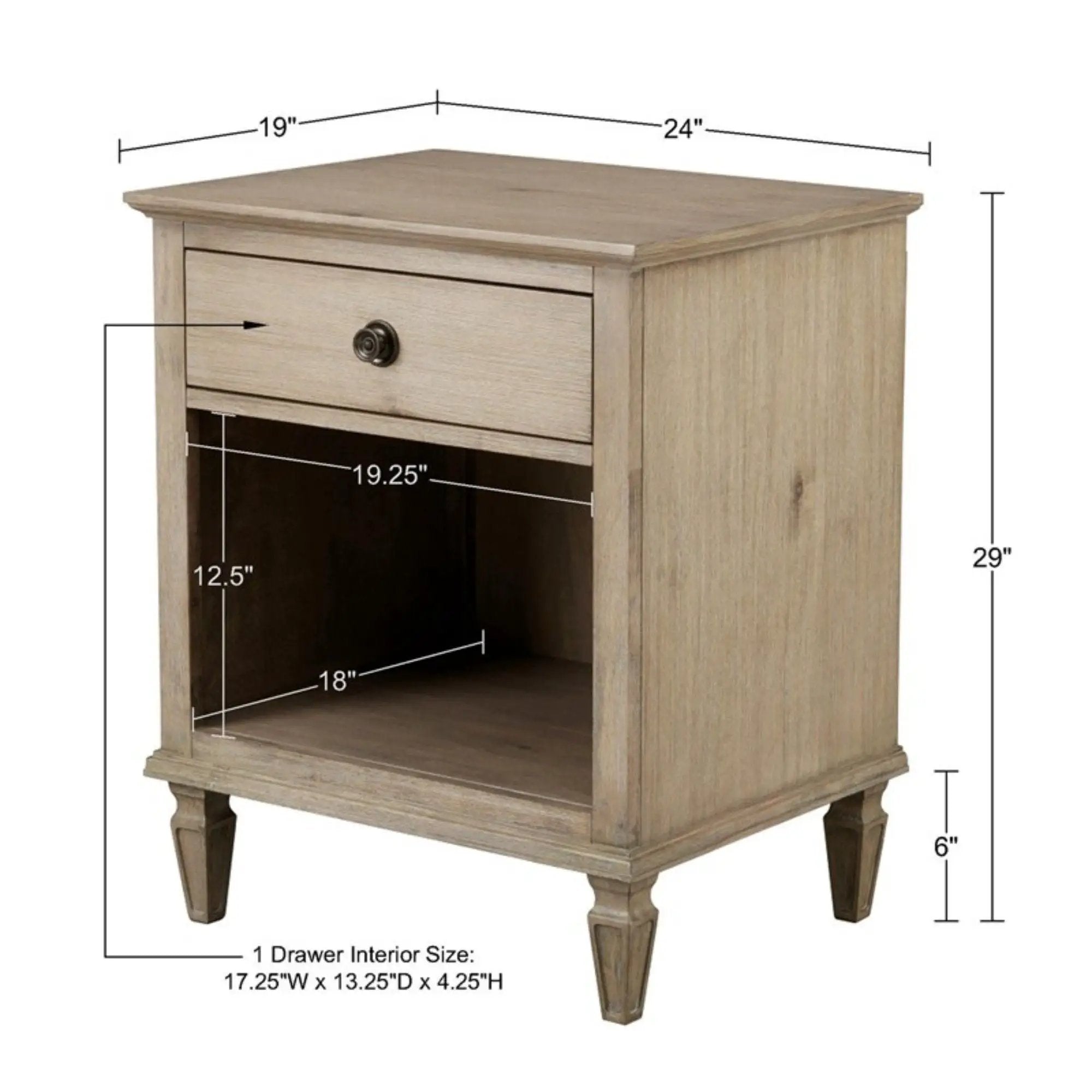 Victoria - Nightstand With Open Storage by Unique Piece Furniture