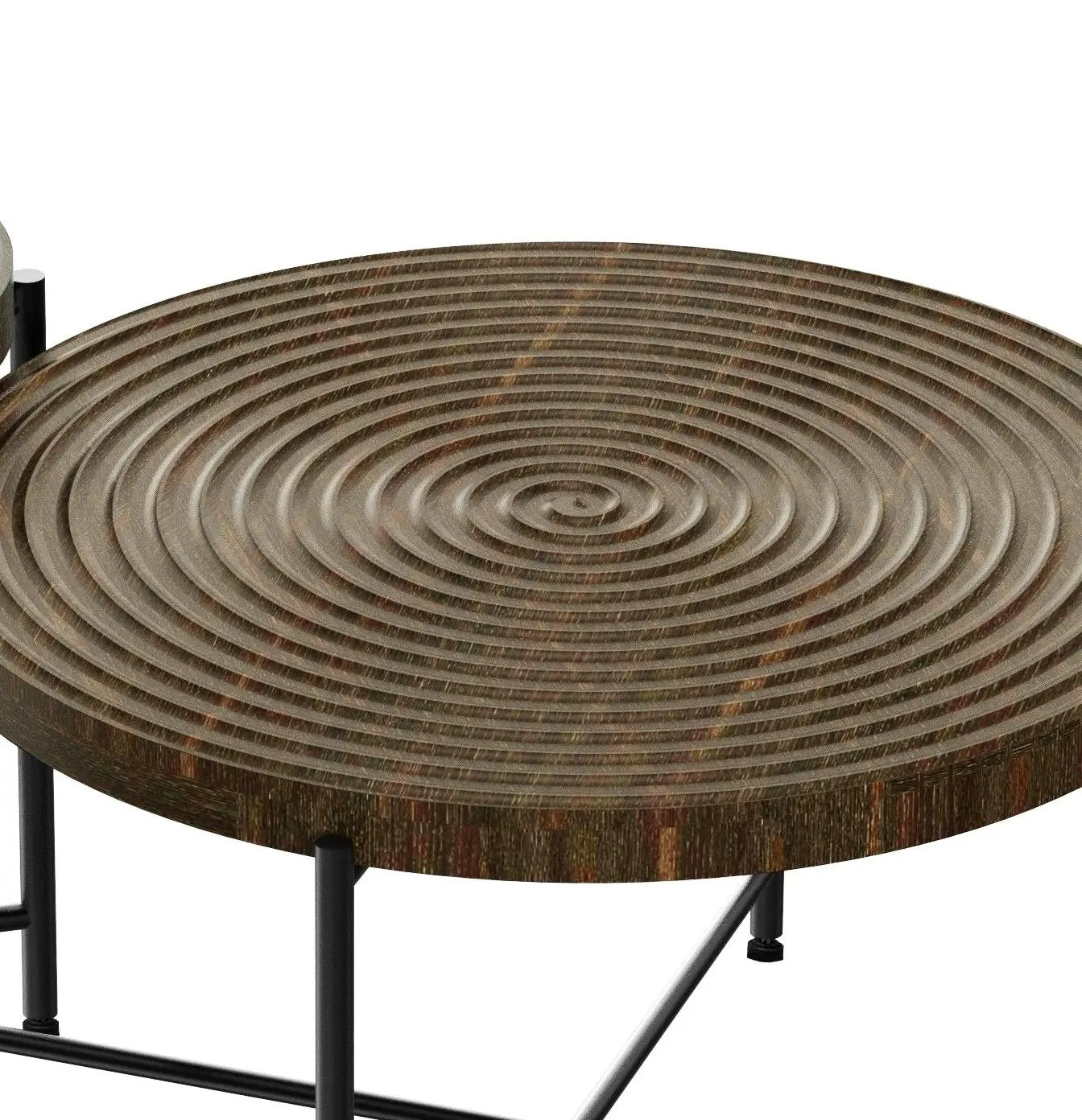 Coffee And End Table Set Waterproof Cover, Distressed Cylindrical Design, Legs Classic Rustic Charm (Set of 2) by Unique Piece Furniture