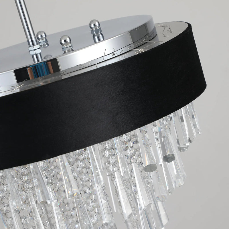 18-inch Modern Crystal Chandelier with Black Velvet Shade by HouseOfZazla