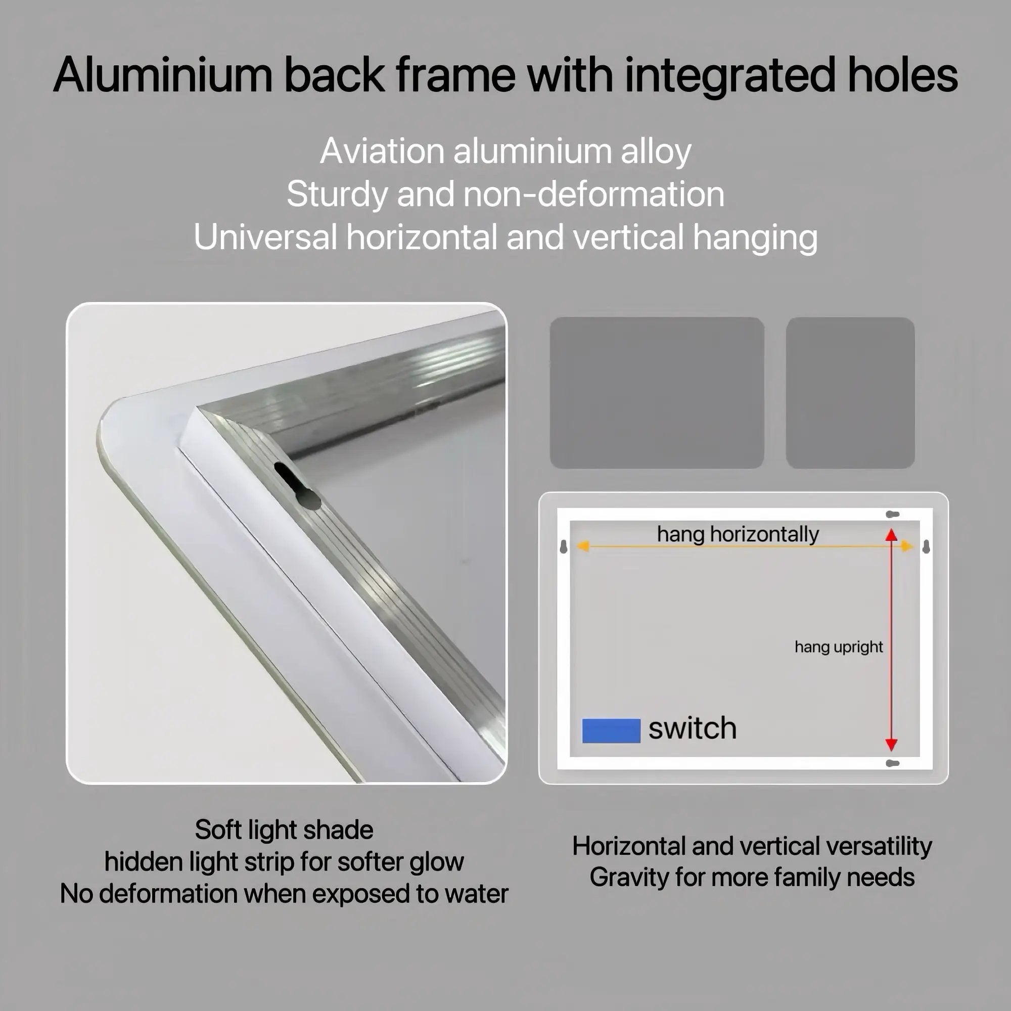 40x32 Inch LED Bathroom Mirror Vanity Mirrors by HouseOfZazla