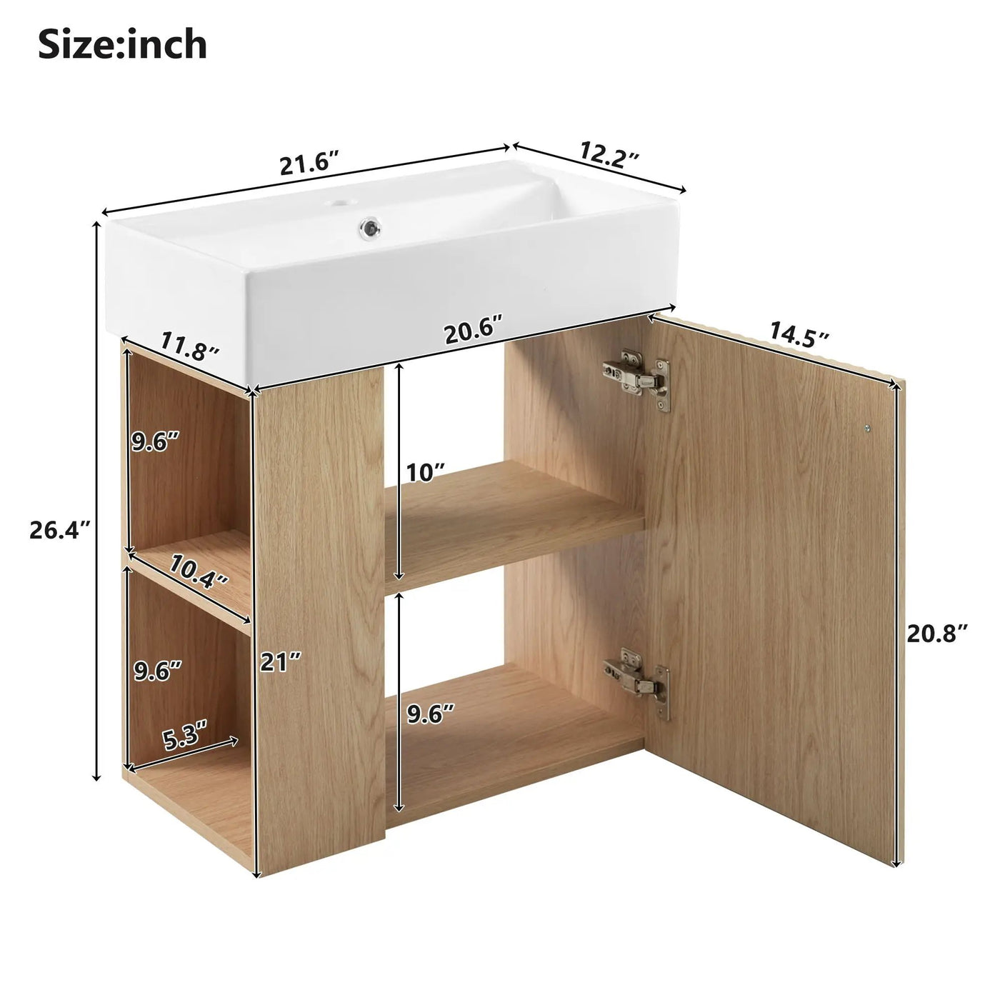 Modern Floating Bathroom Vanity With Ceramic Basin Perfect For Small Bathrooms by Unique Piece Furniture