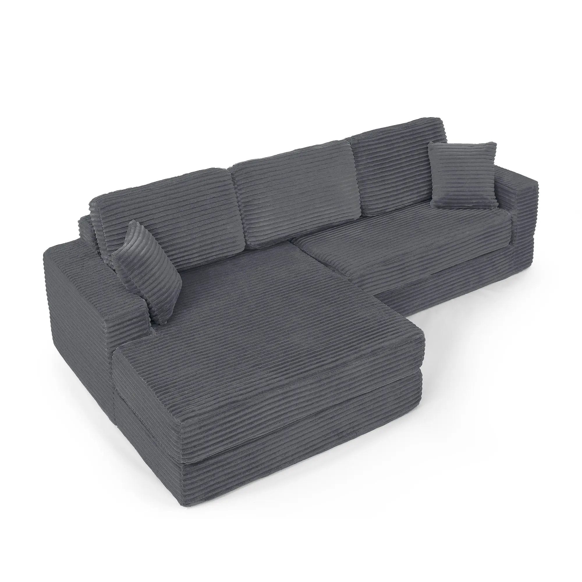 Modern Minimalist L Shape Modular Sectional Sofa, Couch by Unique Piece Furniture