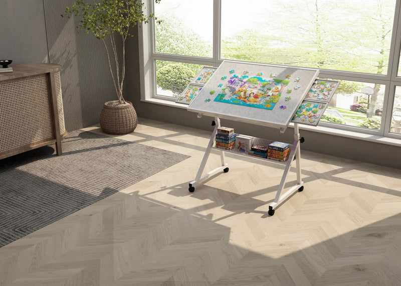 1500 Pieces Jigsaw Puzzle Metal Table Board with 4 Trays by HouseOfZazla