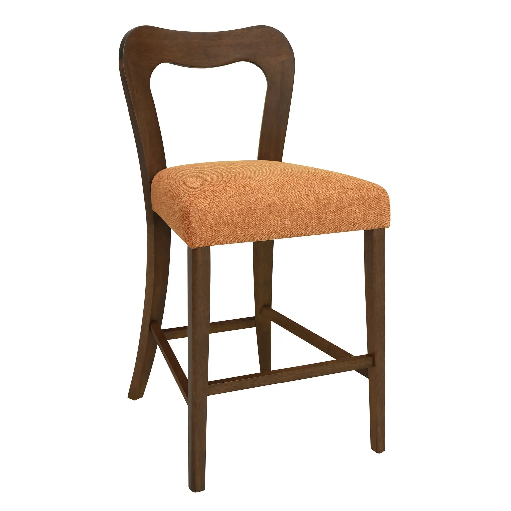 Counter Stool Without Arm (Walnut + Caramel) Set of 2 by HouseOfZazla