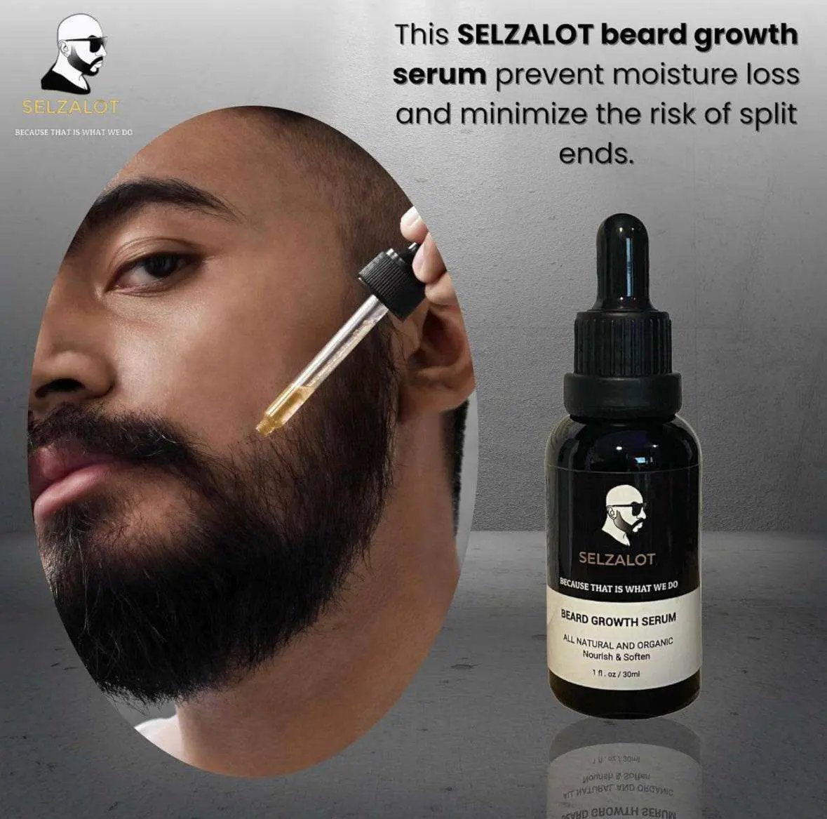 SELZALOT Beard Growth Kit Facial Hairs Men's Grooming Set 7 Pieces Beard Products with Oil, Serum, Balm, Shampoo, Comb, Brush and Hand Beard Care Kit for Men Men Self Care by Selzalot