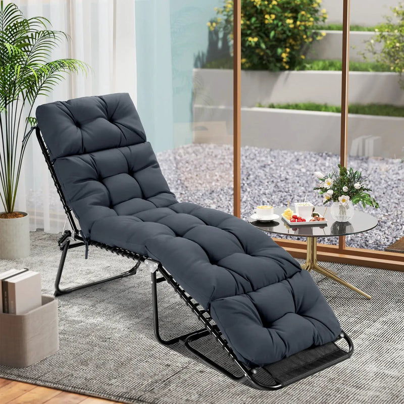 Outdoor Lounge Chaise Cushion Set of 2 - 73x22 Inch High Back by DirectDeals