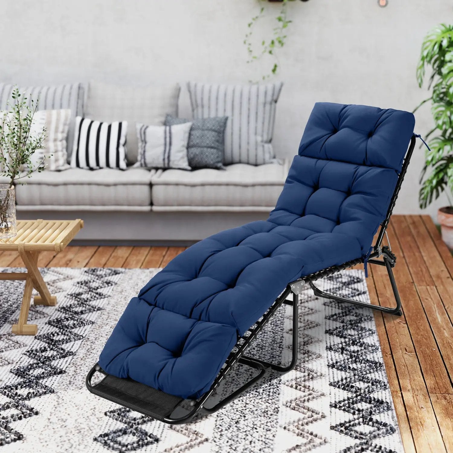 Outdoor Lounge Chaise Cushion Set of 2 - 73x22 Inch High Back by DirectDeals