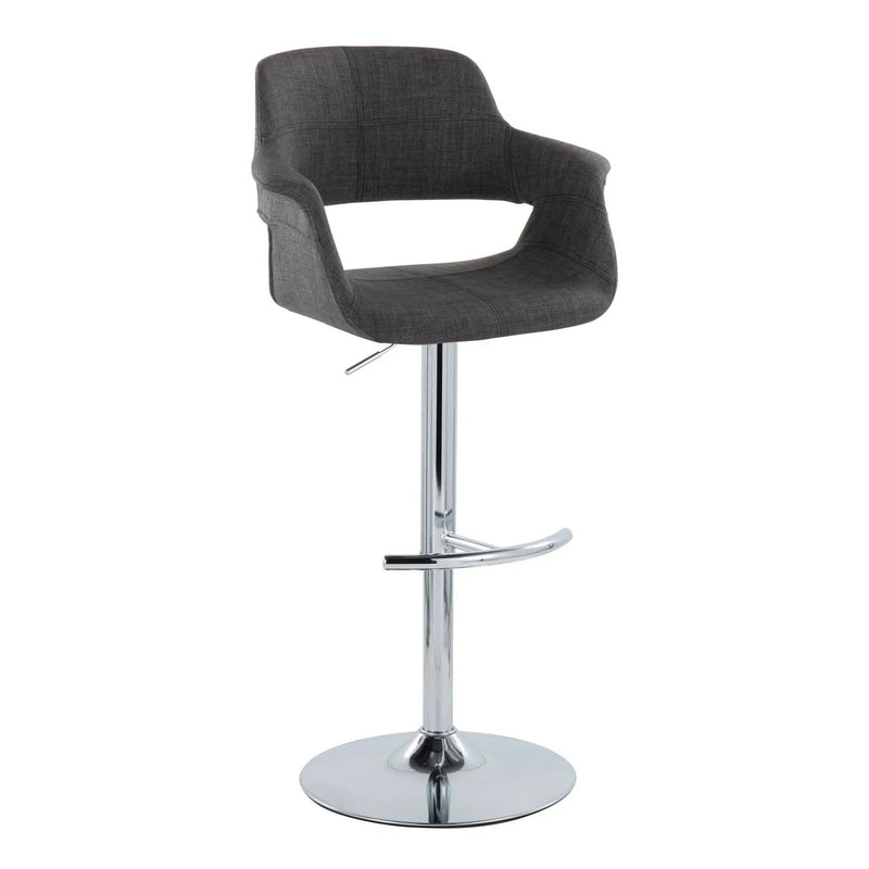 Vintage Flair - Mid Century Modern Adjustable Barstool With Swivel With Rounded T Footrest (Set of 2) by Unique Piece Furniture