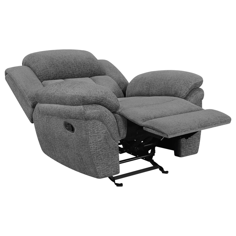 Bahrain Upholstered Glider Recliner Charcoal by Unique Piece Furniture