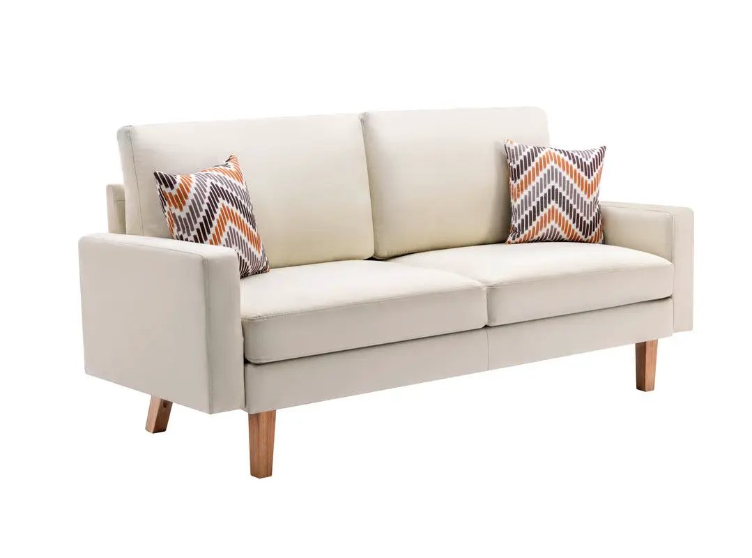Bahamas - Minimalistic Sofa With 2 Throw Pillows by Unique Piece Furniture