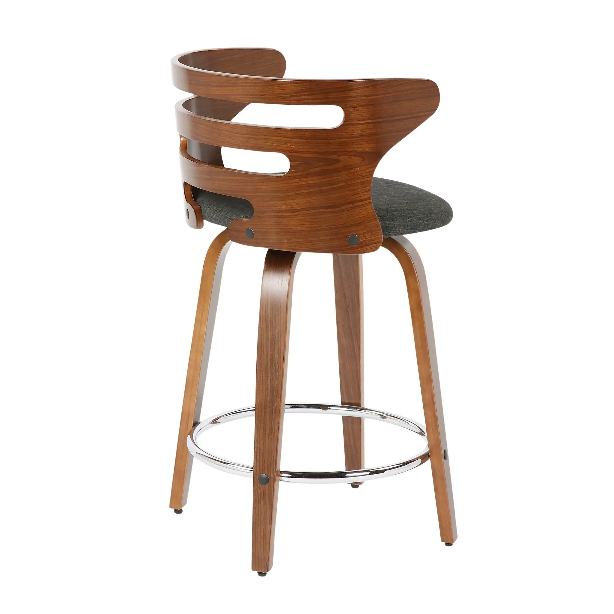 Cosini - Mid Century Modern Fixed Height Counter Stool With Footrest With Swivel (Set of 2) by HouseOfZazla
