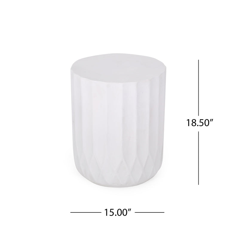 Round Outdoor Side Table, 15" W x 15" D End Table by HouseOfZazla