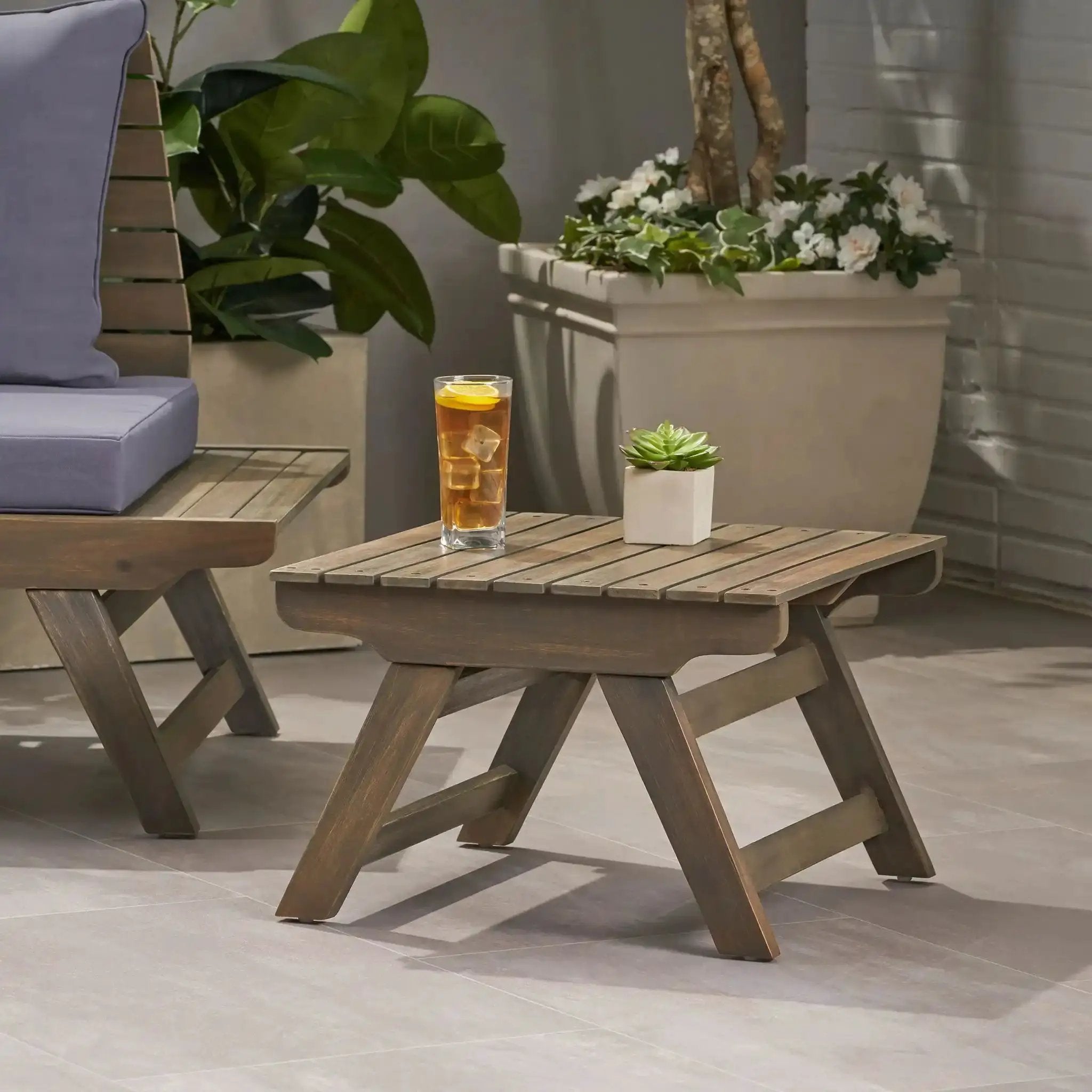 Sedona Outdoor Side Table With Open Slat Design by HouseOfZazla