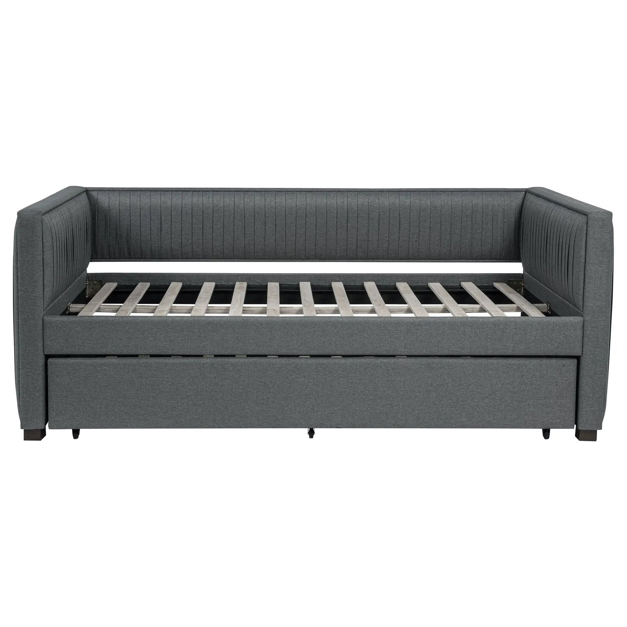 Brodie Upholstered Twin Daybed with Trundle Grey by Unique Piece Furniture