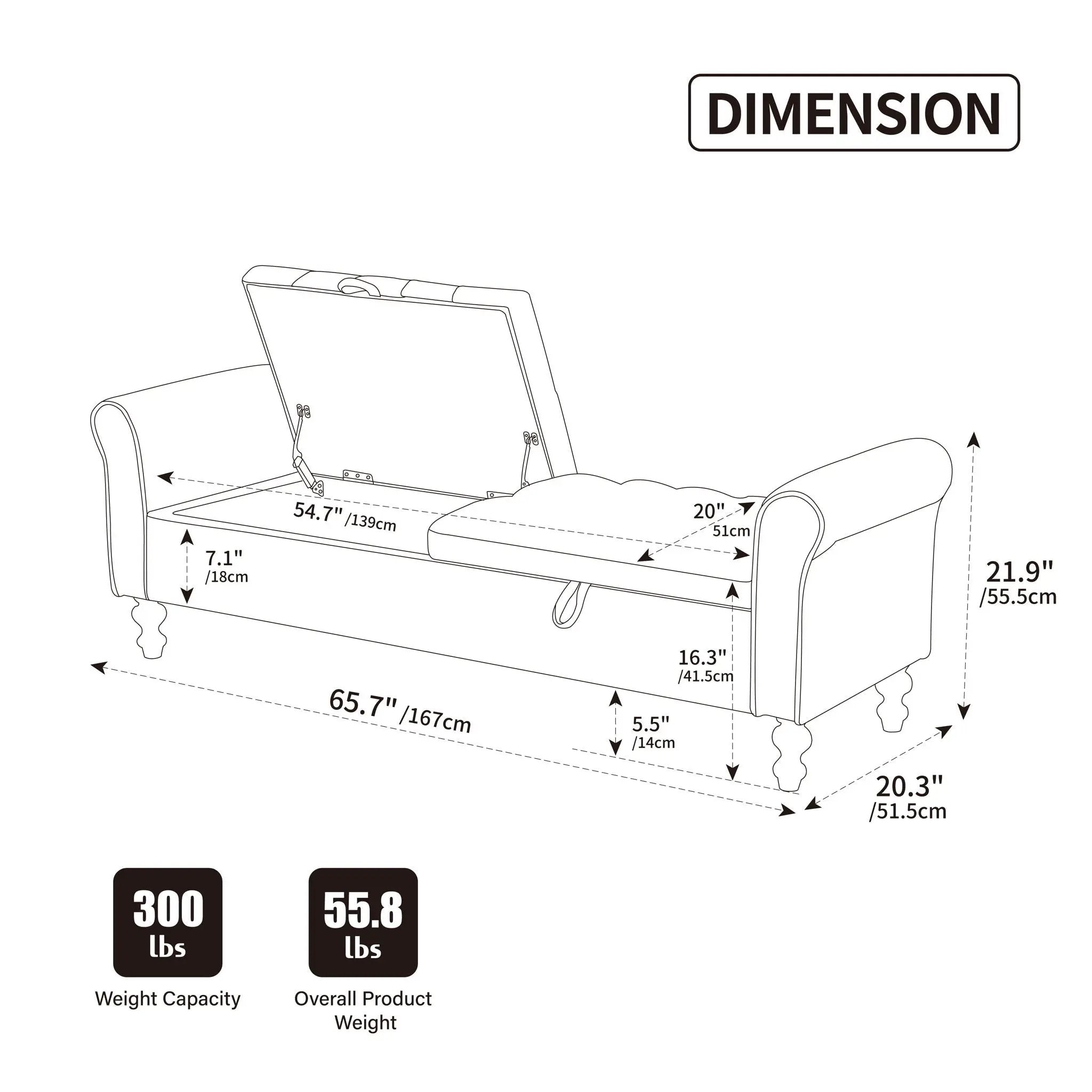 Modern Upholstered Storage Bench With Rolled Armrests] by HouseOfZazla