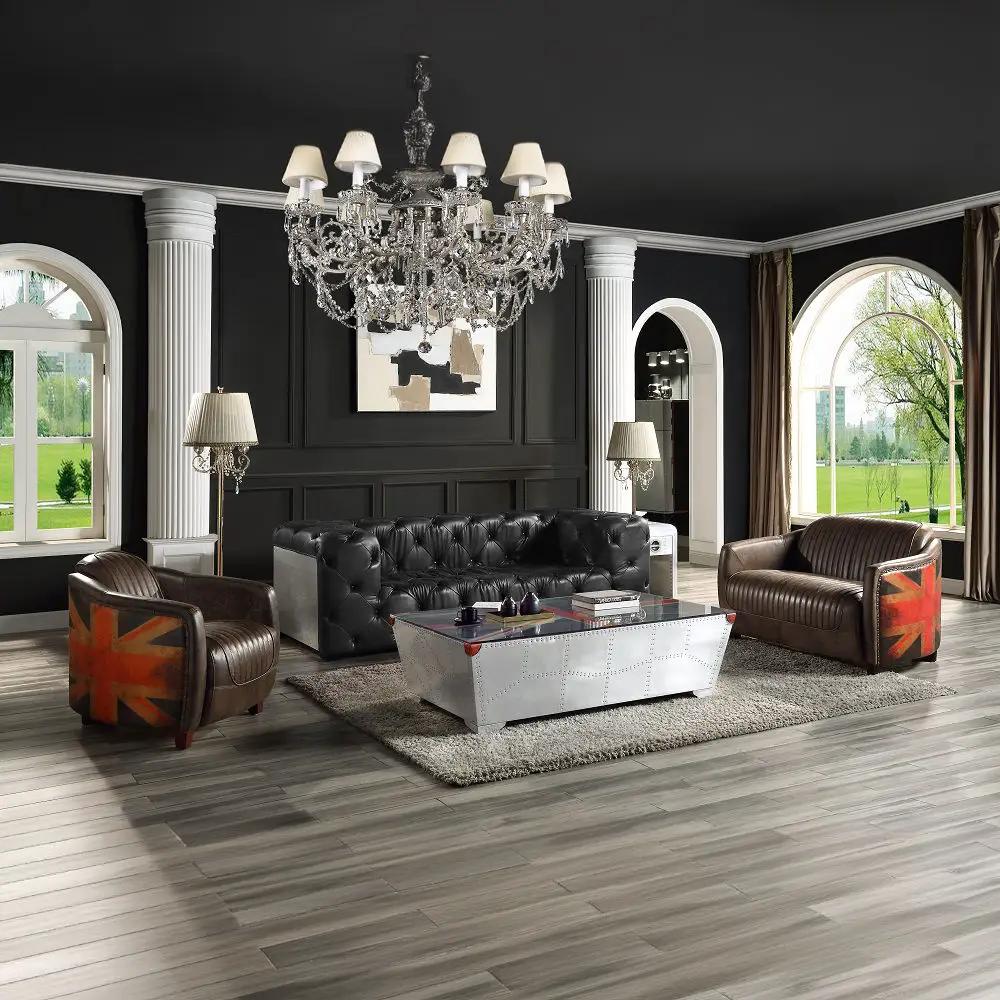 Brancaster - Chair - Antique Slate Top Grain Leather by Unique Piece Furniture