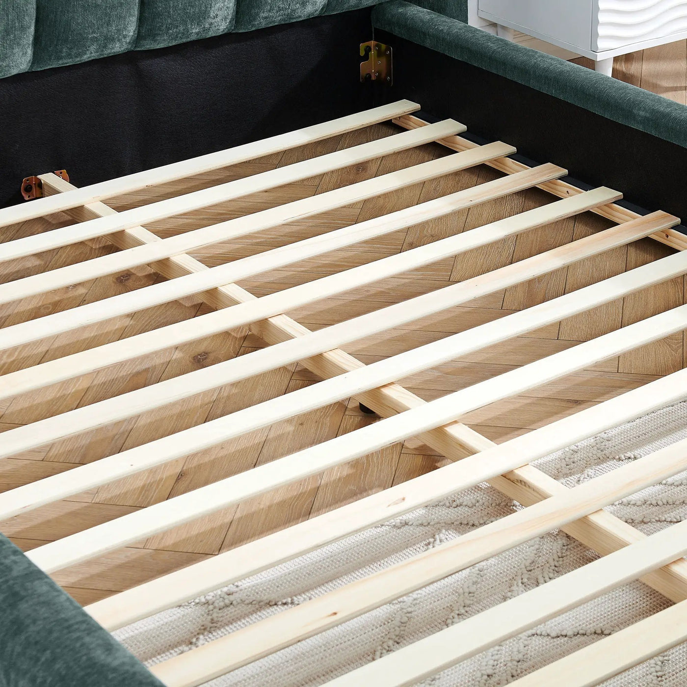Modern Upholstered Bed Frame With Thick Fabric And Headboard by Unique Piece Furniture