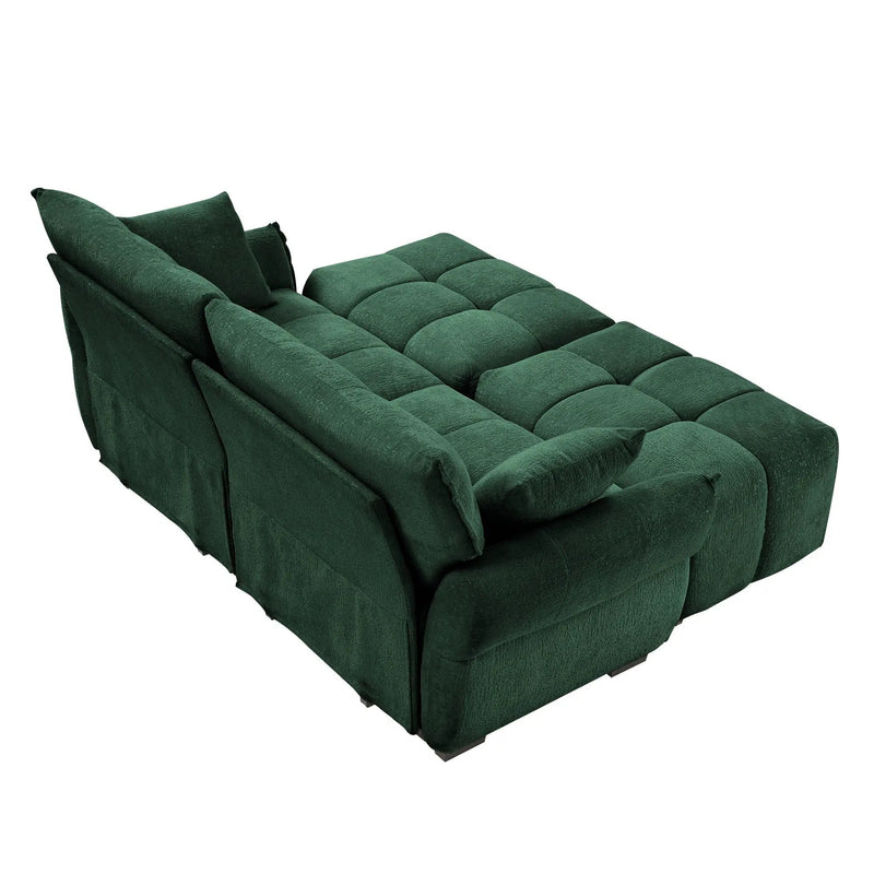 Sofa Set With Ottoman And Pillows, Textured, High Resilience Cushions by HouseOfZazla
