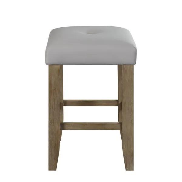 Charnell - Counter Height Stool (Set of 2) - Gray Synthetic Leather & Oak by Unique Piece Furniture