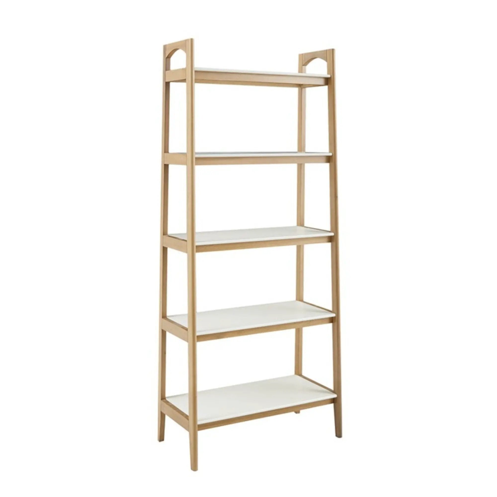 Parker - Bookcase With 5 Shelves - Off White / Natural by Unique Piece Furniture