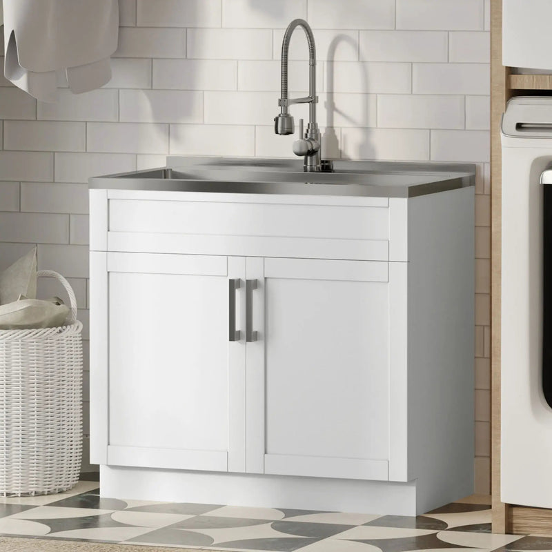 Hennessy - Deluxe Laundry Cabinet With Faucet And Stainless Steel Sink by Unique Piece Furniture