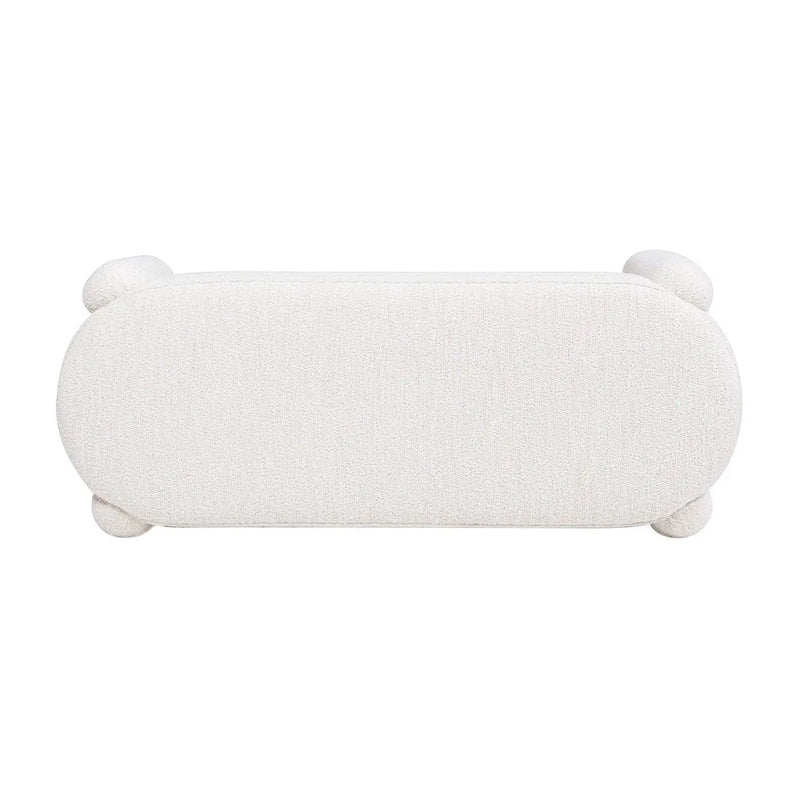 Hugo - Oval Fully Upholstered Bench - Milk Cream White by Unique Piece Furniture