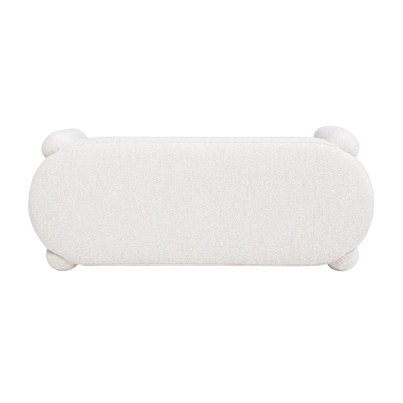 Hugo - Oval Fully Upholstered Bench - Milk Cream White by HouseOfZazla