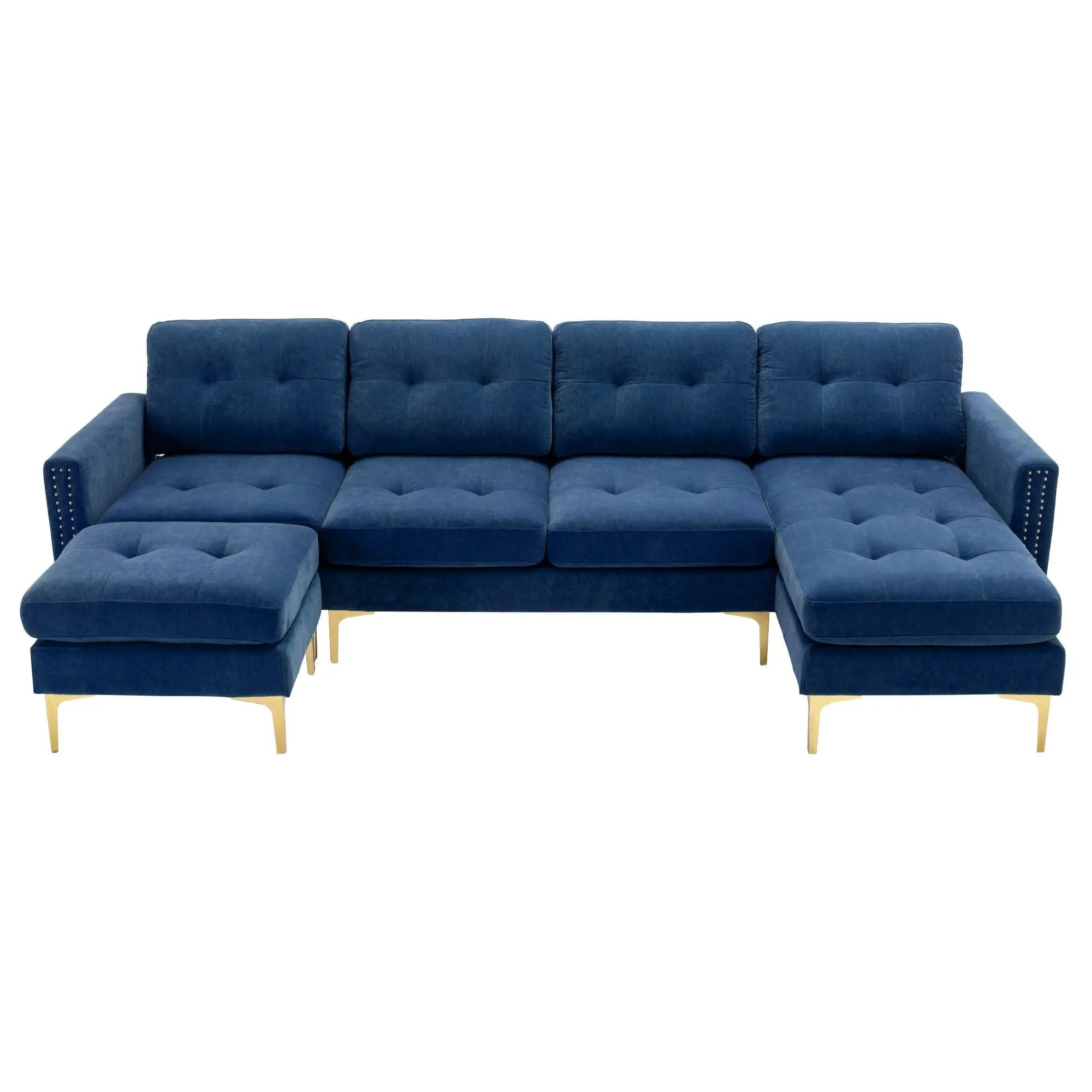 Modern L - Shape Convertible Sectional Sofa With Movable Ottoman by HouseOfZazla