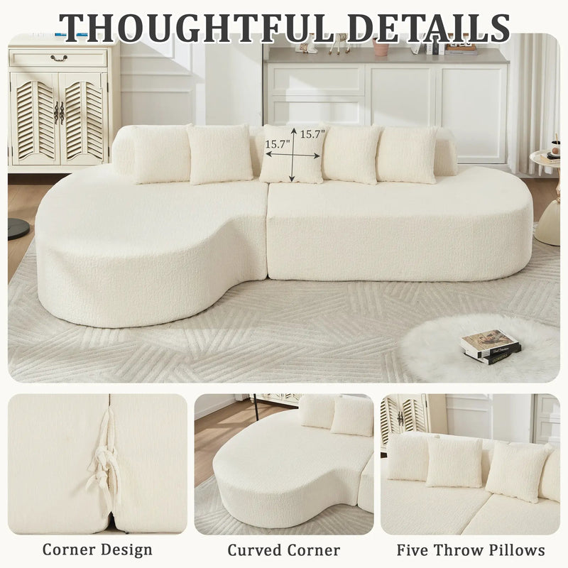 Boneless Couches for Living Room - White by HouseOfZazla