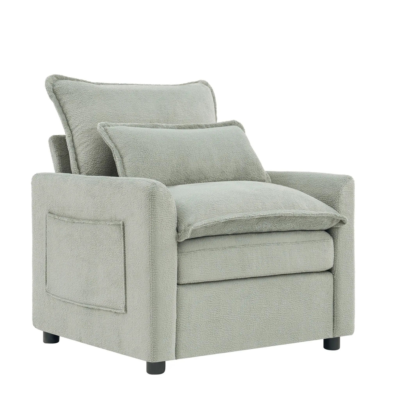 Modern Single Seat Accent Chair With Side Storage Pockets by HouseOfZazla