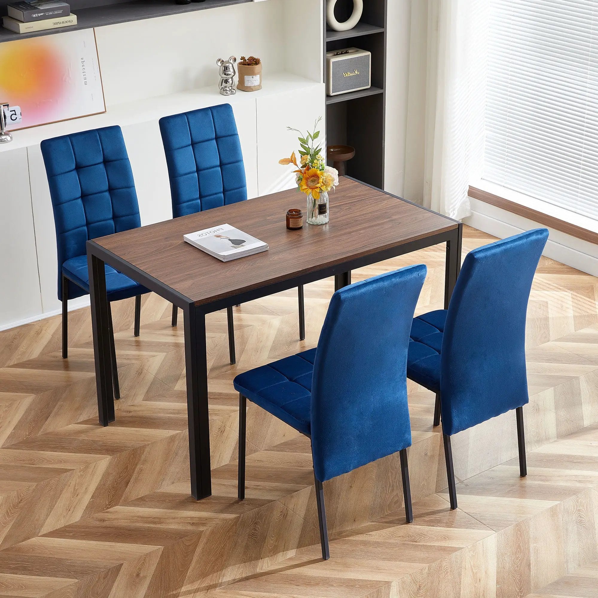High Back Nordic Dining Chair Modern Fabric Chair With Legs (Set of 2) by HouseOfZazla