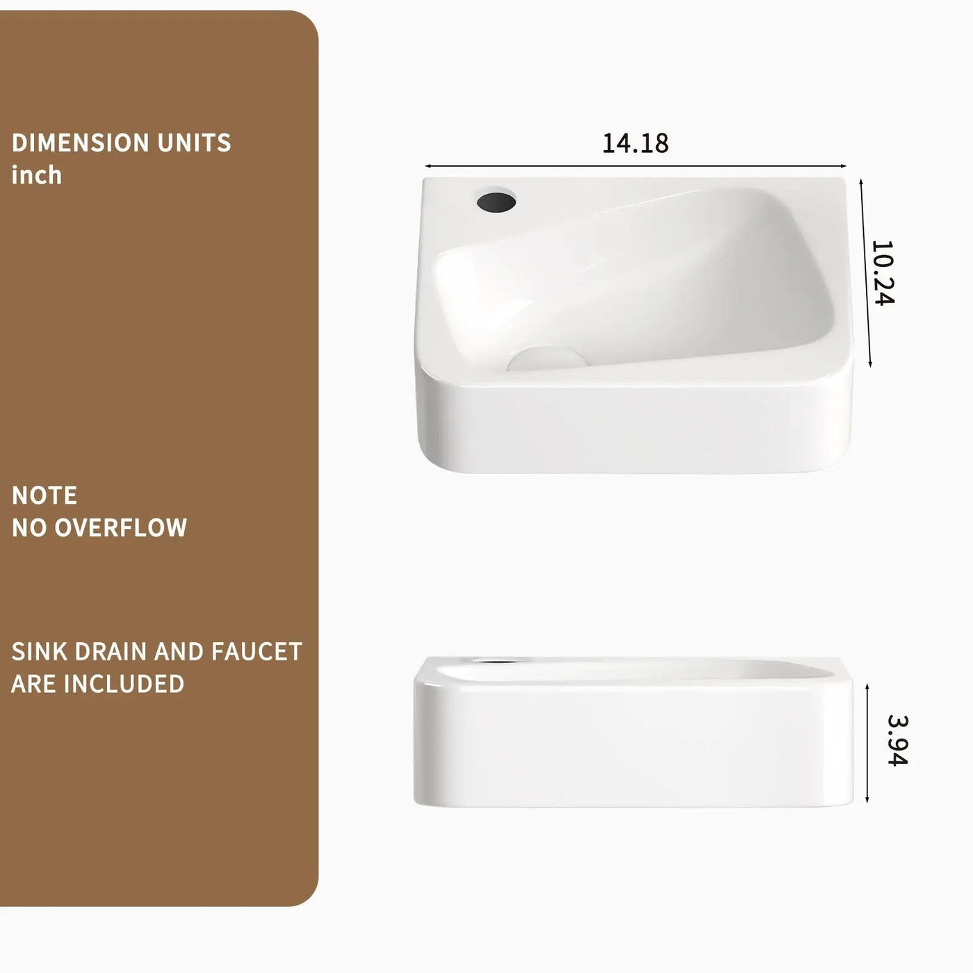 Wall Mounted Bathroom Sink With Faucet And Drain by HouseOfZazla