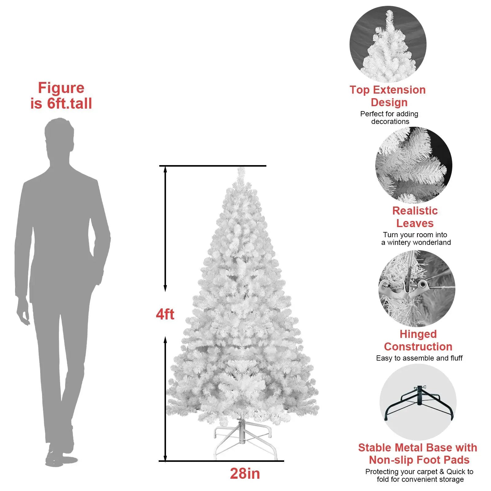 7ft White Christmas Tree with Memory Wire and 1064 Tips by HouseOfZazla