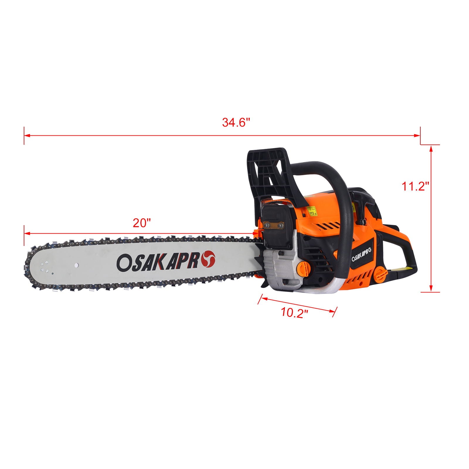 58Cc Gasoline Chainsaw 20" For Tree And Wood Cutting Epa Compliant - Orange by HouseOfZazla