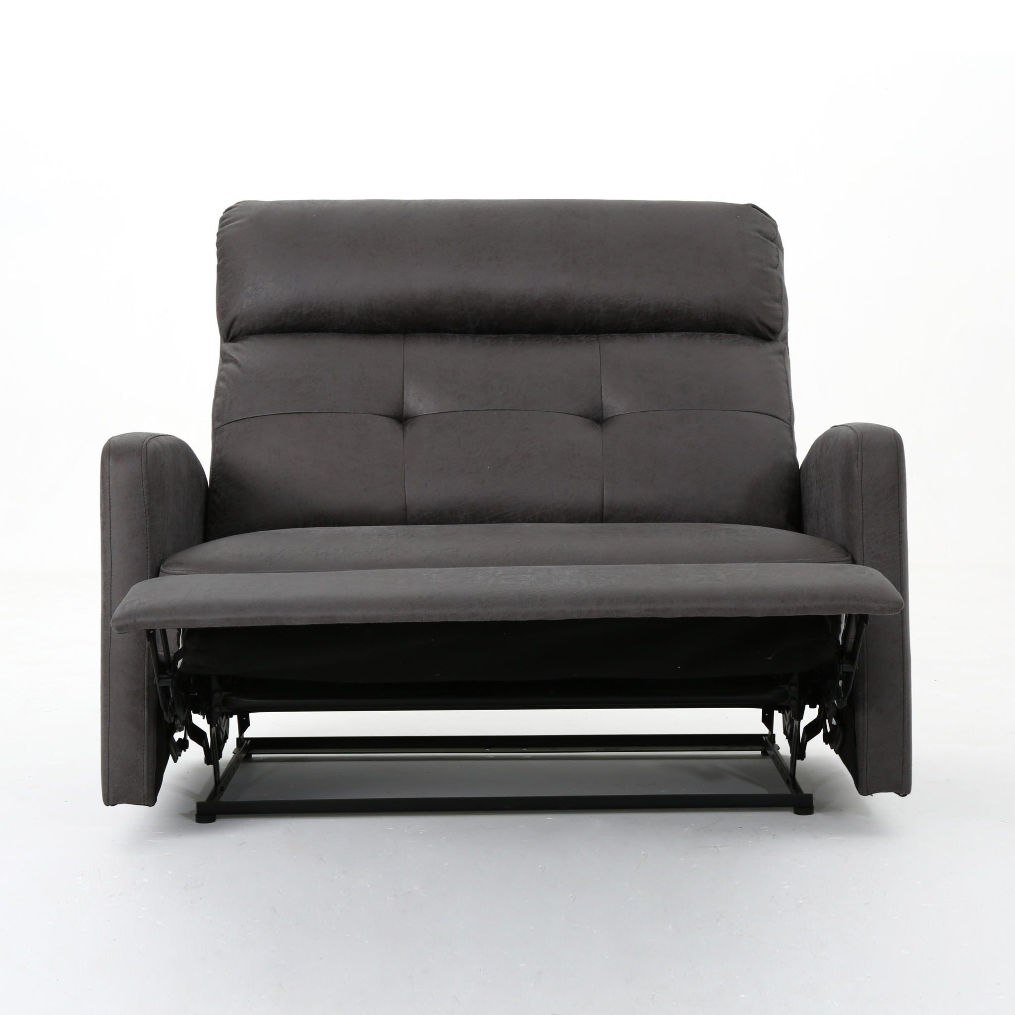 Alma - Contemporary Upholstered Loveseat Recliner - Slate by HouseOfZazla