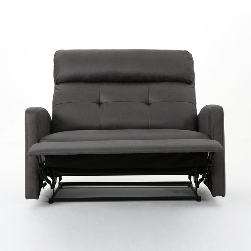 Alma - Contemporary Upholstered Loveseat Recliner - Slate by HouseOfZazla
