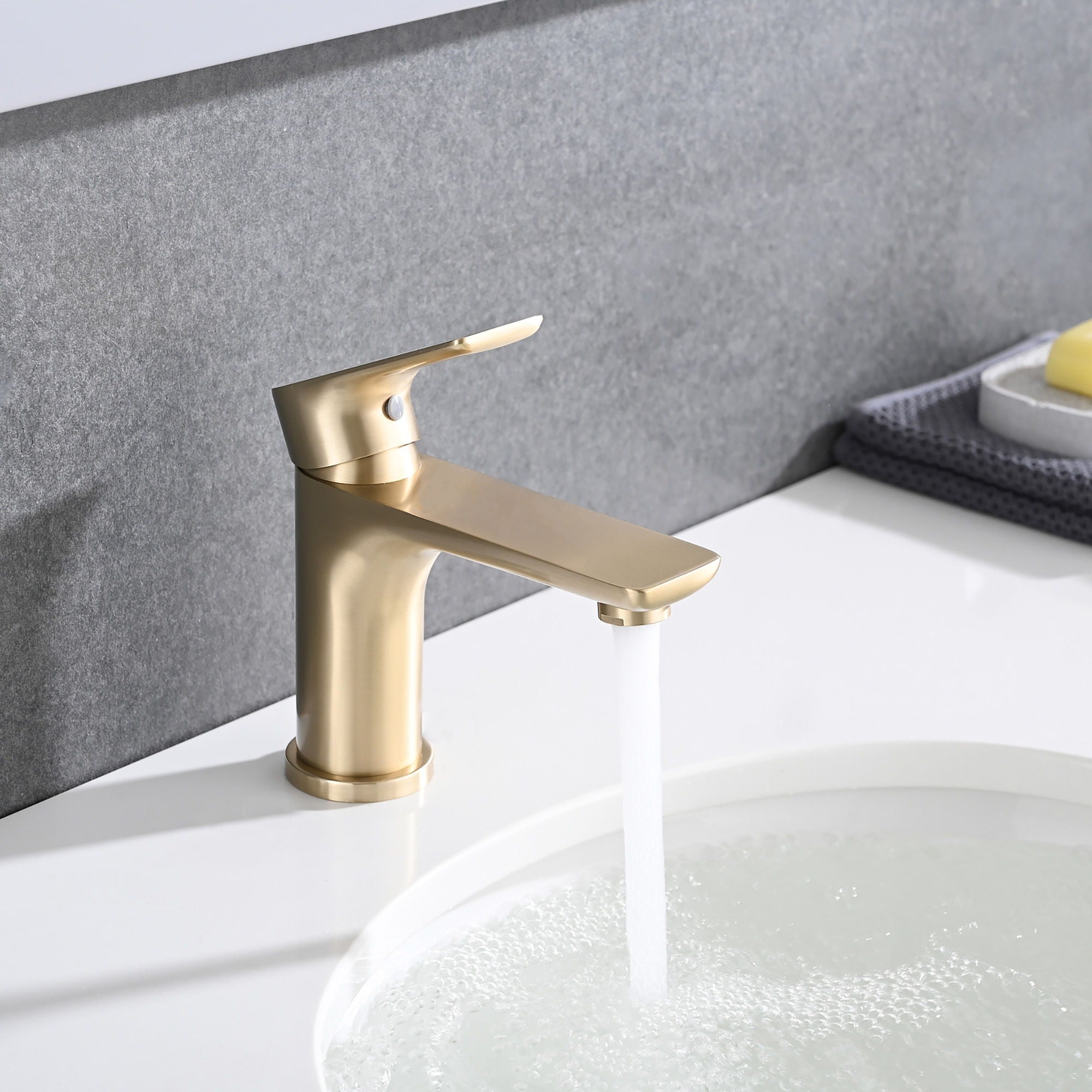 Modern Bathroom Sink Faucet Single Handle Brass Countertop Mount by HouseOfZazla