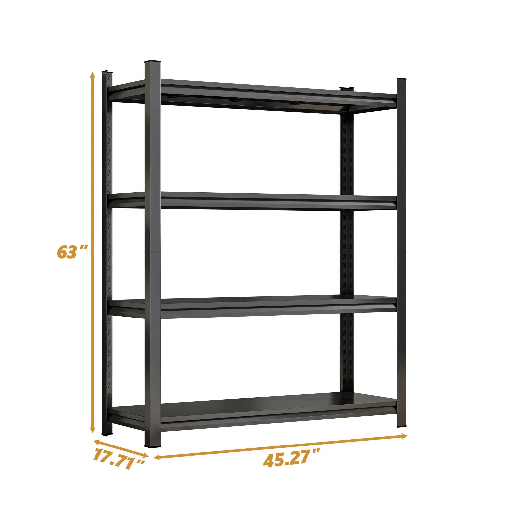 4-Tier Height-Adjustable Storage Rack, Vertical Organizer, Assembly Required - Black by HouseOfZazla