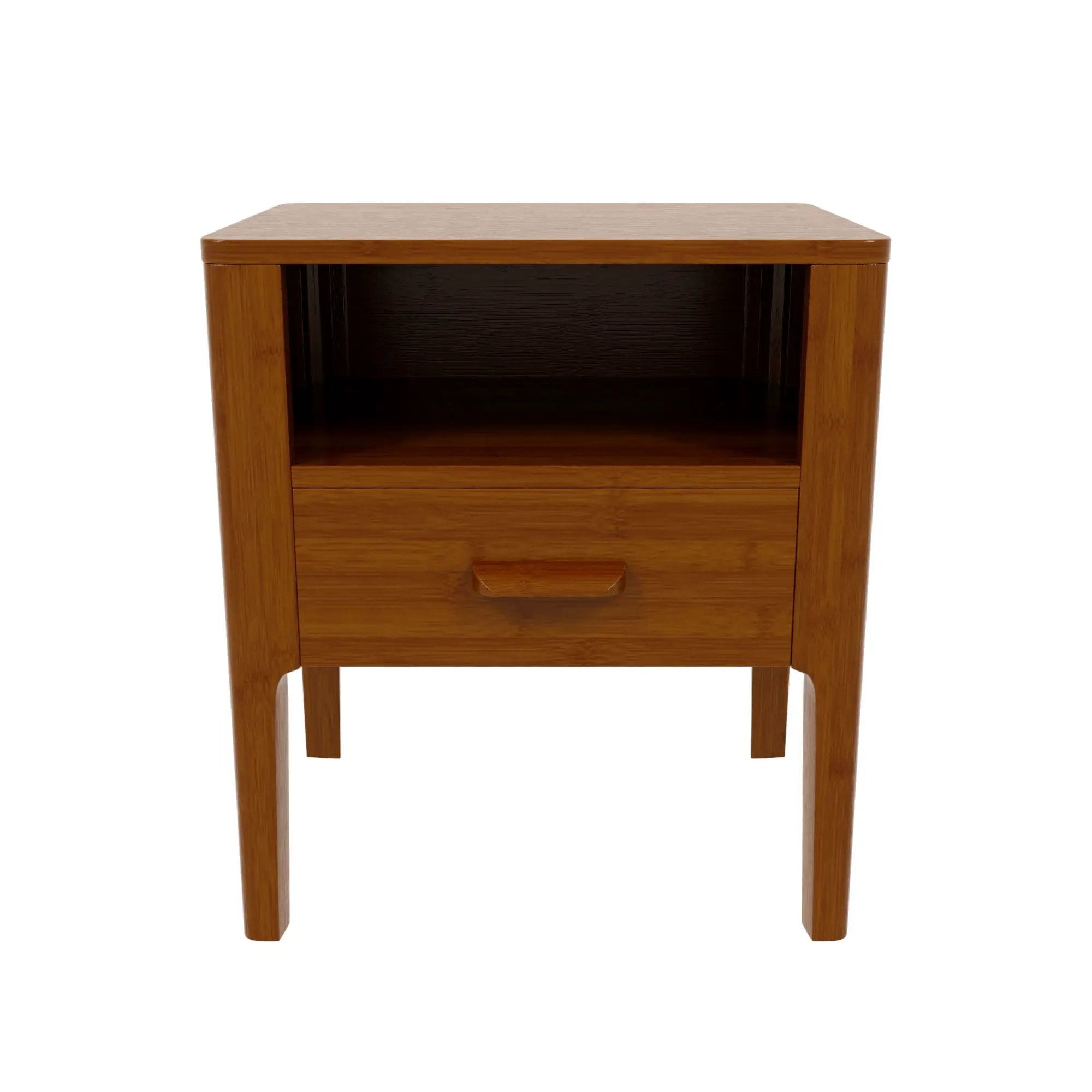 Nightstand With Drawer And Open Shelf - Brown by HouseOfZazla
