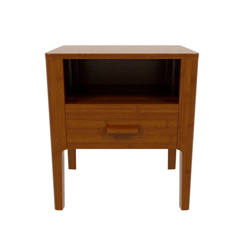 Nightstand With Drawer And Open Shelf - Brown by HouseOfZazla