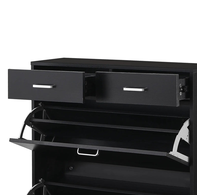 Large Size Shoe Cabinet - Freestanding Tipping Bucket Organizer by HouseOfZazla