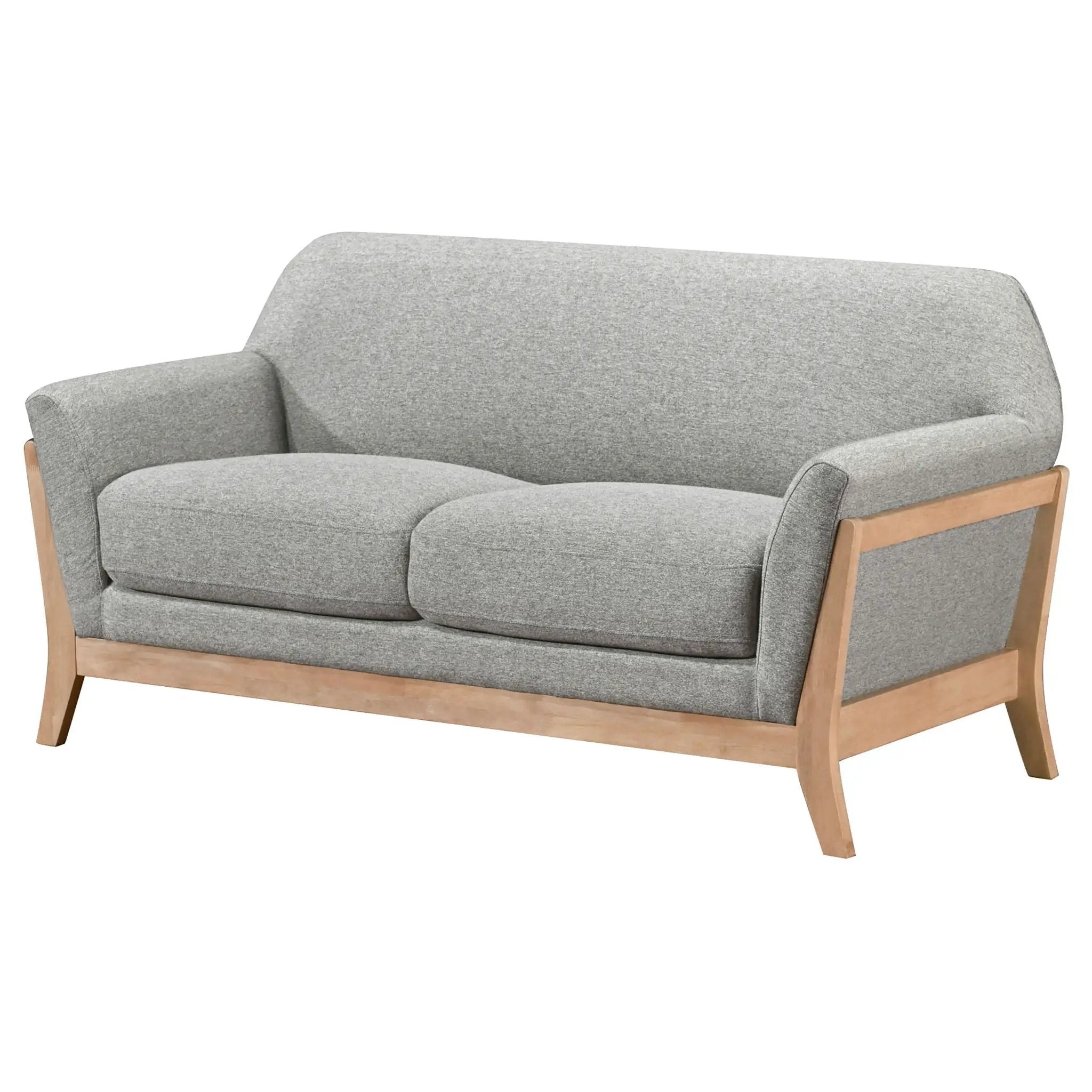 Vaughn Fabric Upholstered Flared Arm Loveseat Grey by Unique Piece Furniture