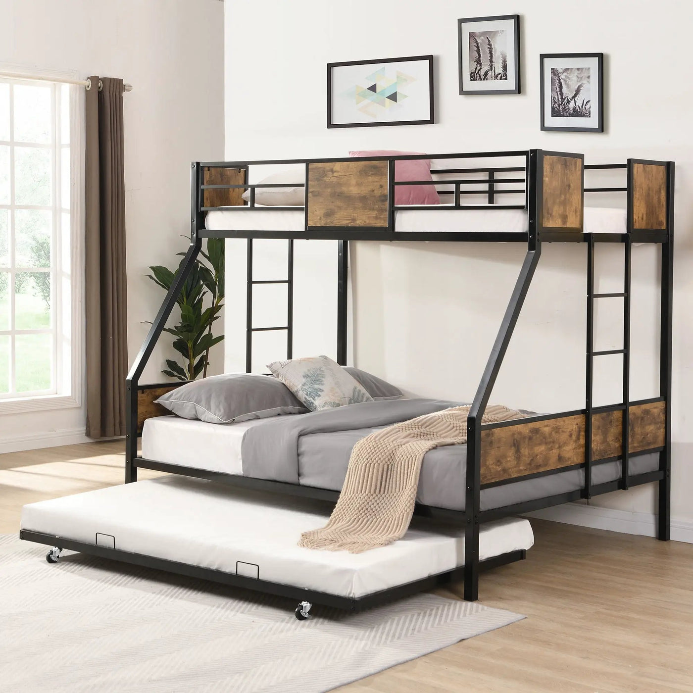 Modern Metal Bunk Bed With Dual Side Ladder And Metal Desig by HouseOfZazla