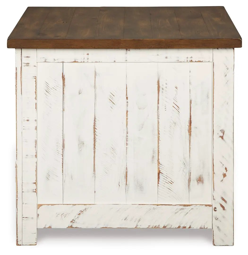 Wystfield - Rectangular End Table - 2 Doors - White / Brown by Unique Piece Furniture