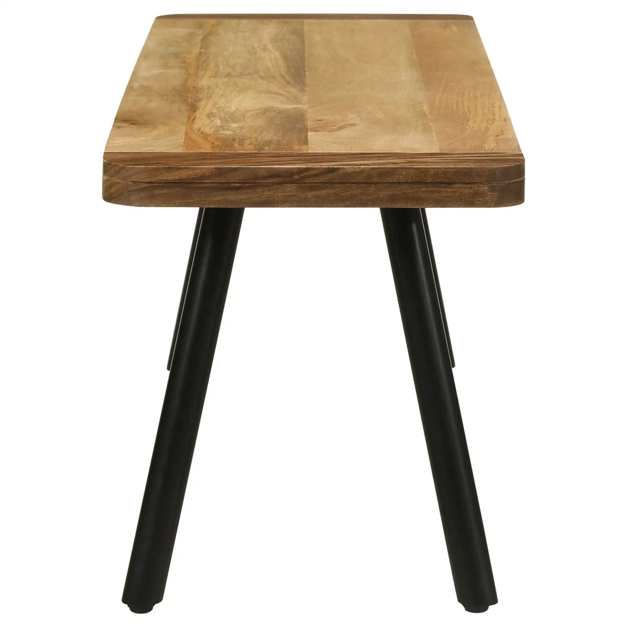 Maverick Wood Dining Bench Natural Mango and Black by Unique Piece Furniture