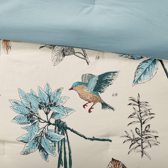 7 Piece Printed Cotton Twill Comforter Set Khaki King by HouseOfZazla