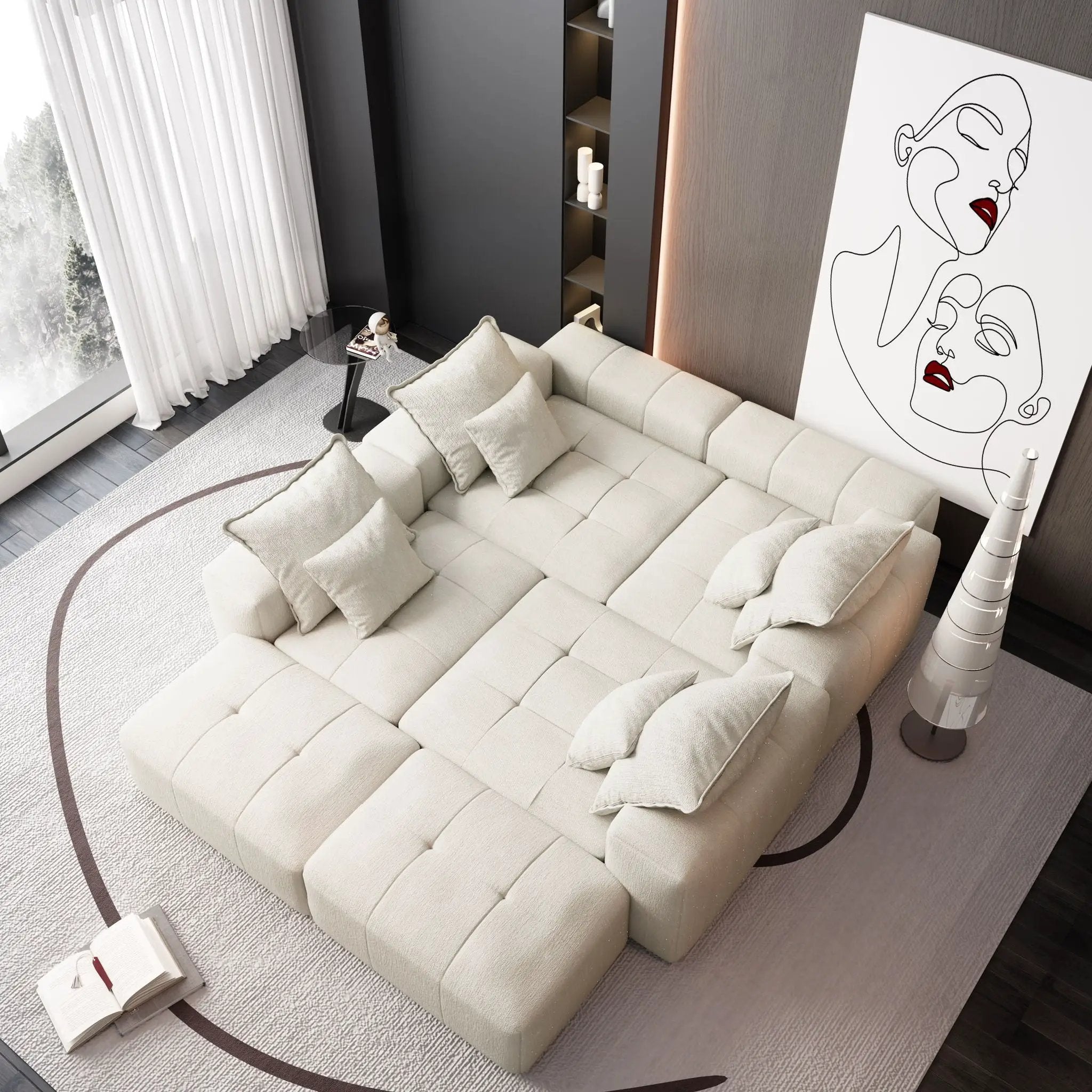 Modern Oversized DIY Combination Modular Sectional Sofa With Pillows by HouseOfZazla