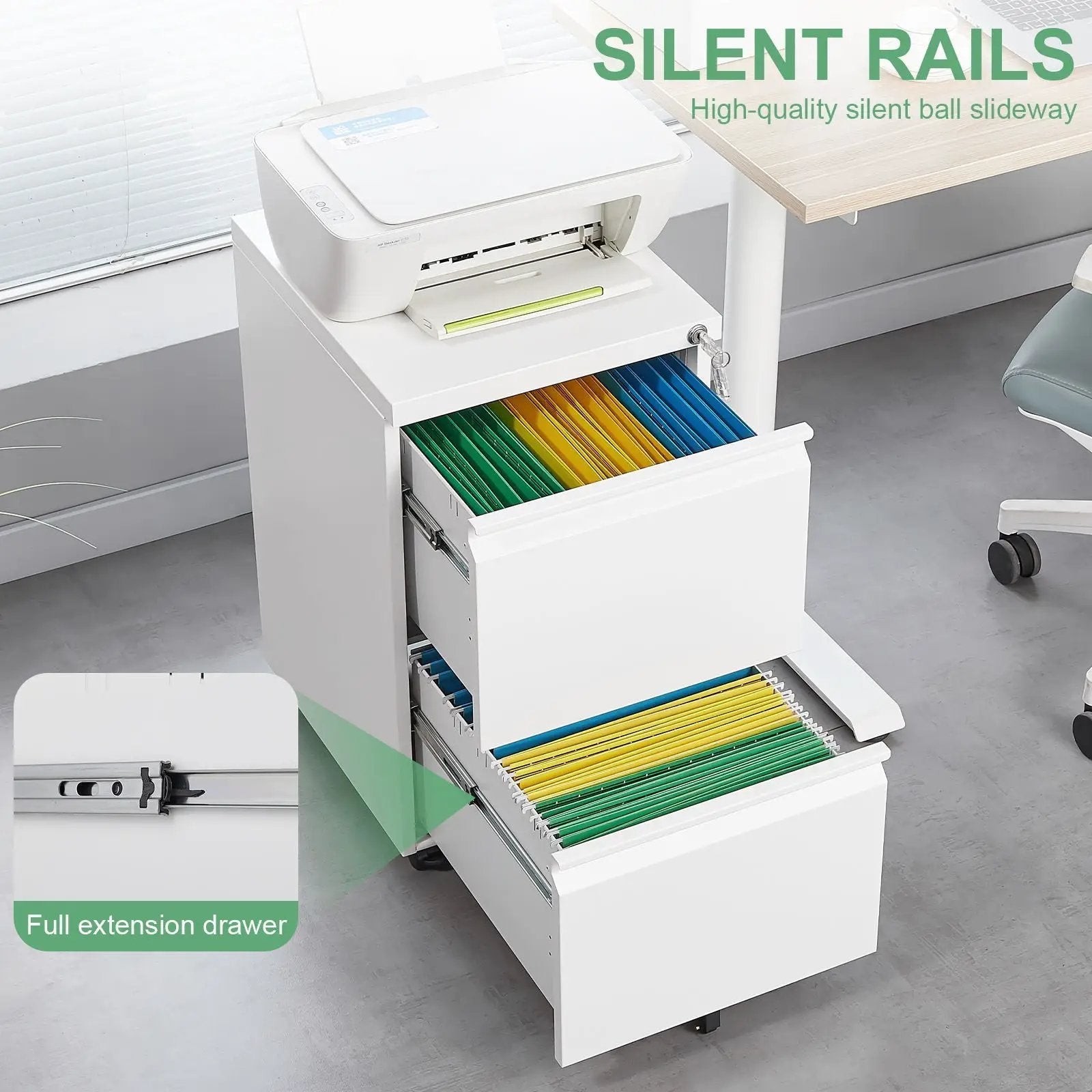 Office Storage Cabinet With 2 Drawers And Lock by HouseOfZazla