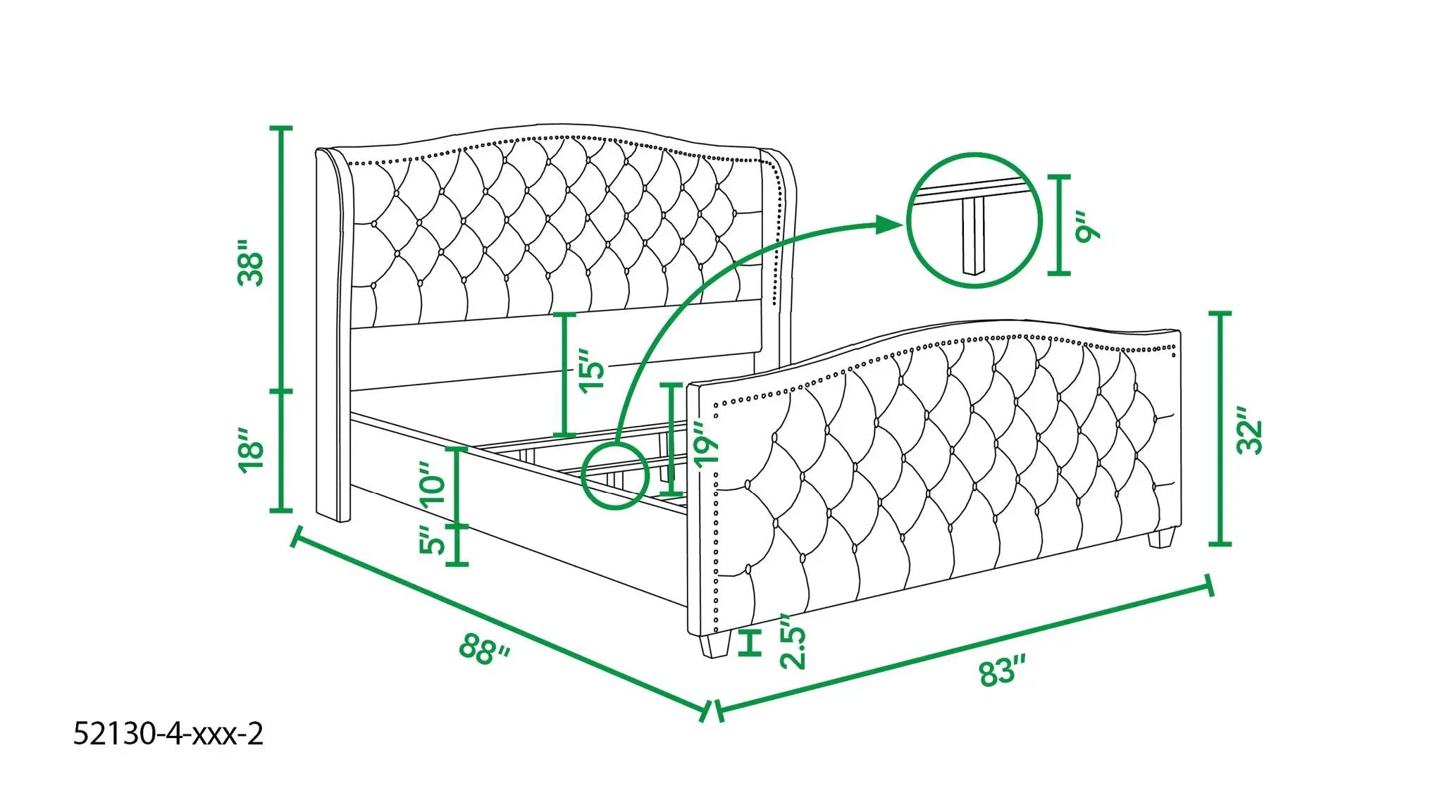 Marcella - Upholstered Shelter Headboard Bed Set by HouseOfZazla