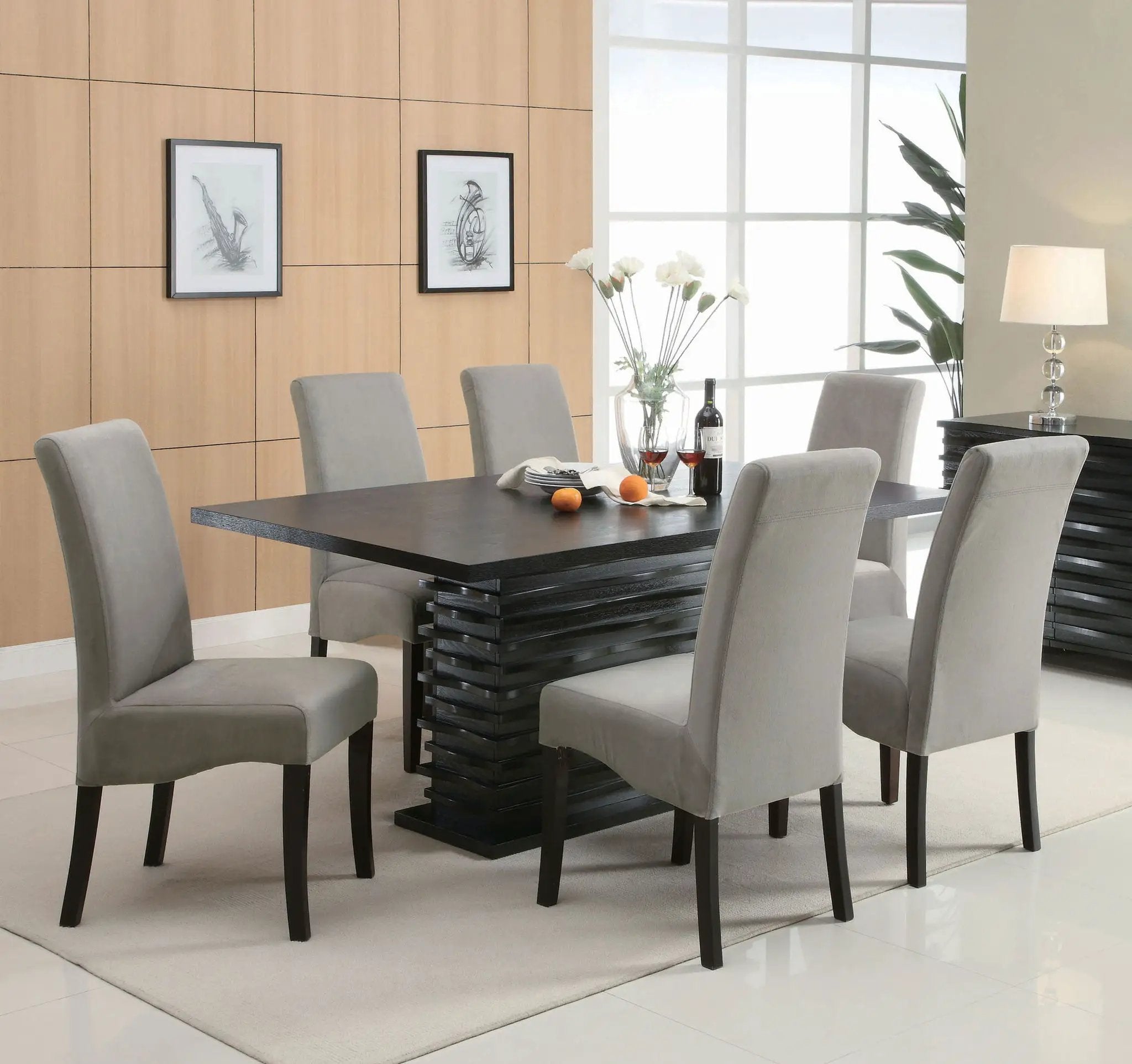 Stanton 7-piece Rectangular Dining Table Set Grey by Unique Piece Furniture